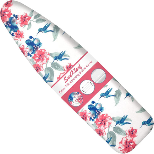 Extra Thick Ironing Board Cover and Pad, Resist Scorching and Staining, 15x54 Reflective Silicone Ironing Board Cover, Elastic Edges, 4 Fasteners,...