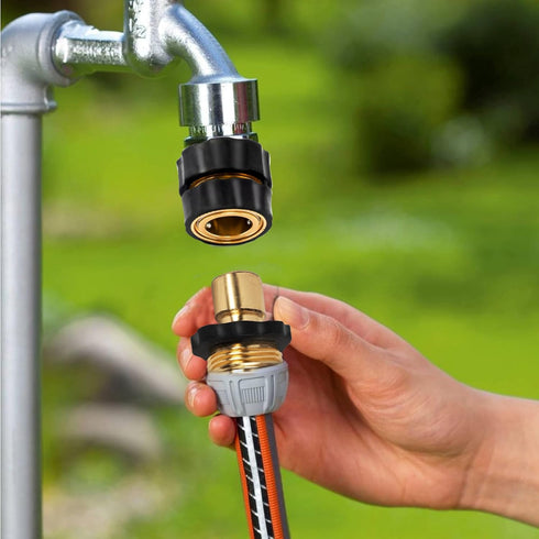 Xiny Tool 3/4 Inch Garden Hose Quick Connect, Quick Connect Garden Hose Fittings, Male and Female Water Quick Release Hose Connector (6 Pack)...