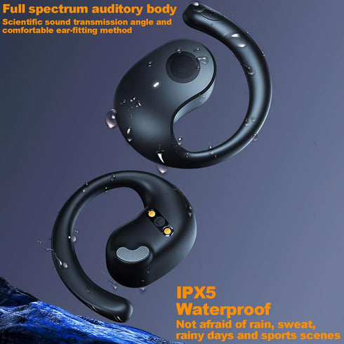 NEW Ultra Bone Conduction Earphones Open Earbuds with Immersive Audio Clear Call, Wireless Bluetooth Ear buds Stable Fit, Robust Bass, Sweat-Proof...