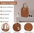 Makeup Bag Large Capacity Travel Cosmetic Bag with Handle Portable Small Cosmetics Bag for Purse Cute Makeup Storage Bag Waterproof PU Leather Mak...