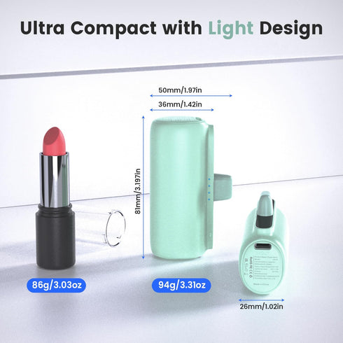 Portable Charger for iPhone, 5500mAh Plug in Ultra-Compact Power Bank Small Battery Pack Phone Charger Compatible with iPhone 14 13 12 Mini 11 Pro...