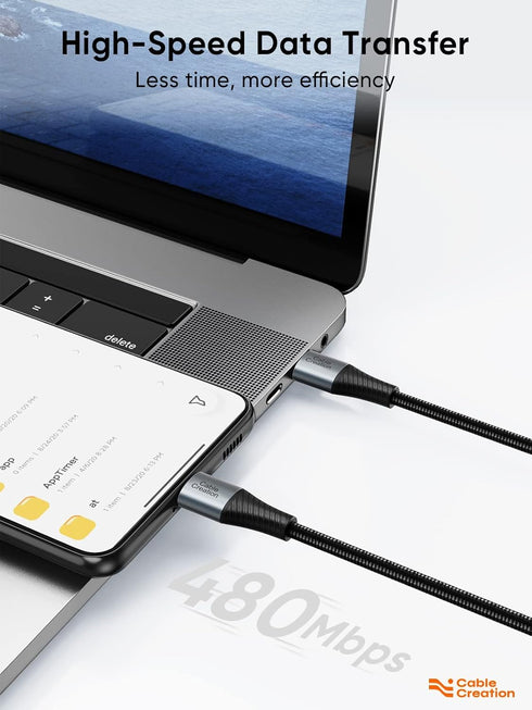 CableCreation Short USB C to USB C Cable 2 Pack, Type C Fast Charging USB C Cable 0.8FT, Double-Braided Exterior Compatible with Galaxy S22 Ultra ...