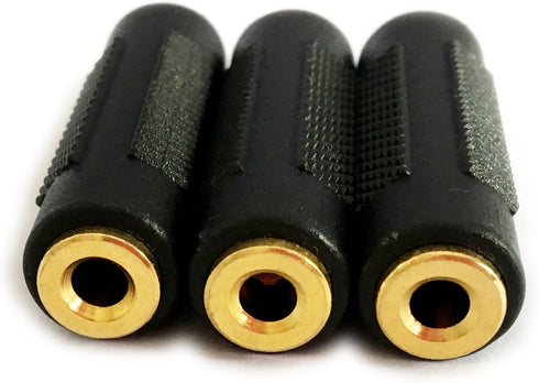 3.5mm Stereo Jack to 3.5mm Stereo Jack Female to Female Adapter Connector Gold Plated (3 Pack)...