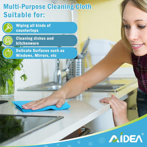AIDEA Swedish Dishcloths for Kitchen-20PK, Reusable Paper Towels, Kitchen Washcloths Dish Rags, Eco-Friendly No Odor Reusable Cleaning Cloths for ...