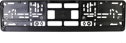 Standard Black Euro License Plate Holder - Universal Mounting Frame/Bracket...