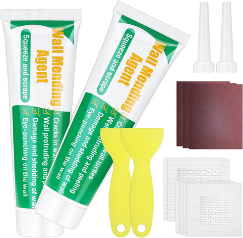 Drywall Repair Kit, Drywall Hole Patch Kit Spackle Puddy Wall Repair Large Hole Patch Kit, Wall Mending Agent with Scraper Easy to Fill The Holes ...