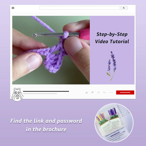 Lily's Lyric Flower Crochet Kit | Lavender Flower with Paper Bag| Step-by-Step Video Tutorial for Adults Teenagers | Craft Gift Idea DIY Home Deco...