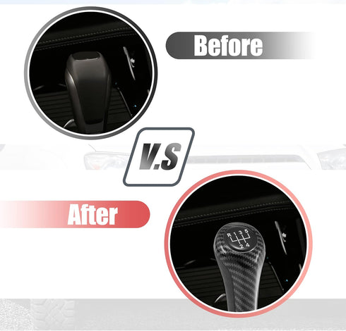 X AUTOHAUX 5 Speed Manual Gear Stick Shift Knob Transmission Gear Lever Stick Shifter Handle Carbon Fiber Pattern for BMW 1 Series E81 E82 E87 251...