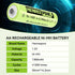 Henreepow AA Ni-MH Rechargeable Batteries, Double A 1.2V 1300mAh High Capacity Pre-Charged Solar Batteries, Perfect for Solar Garden Lights,Landsc...