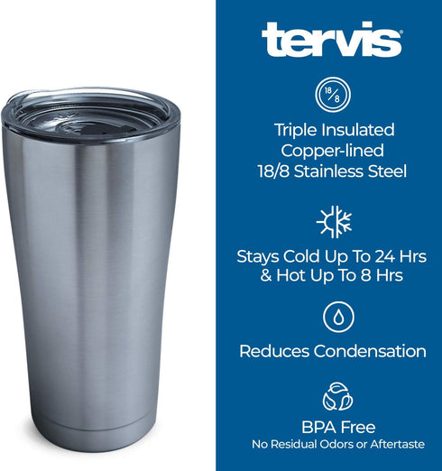 Tervis Retro Camping Triple Walled Insulated Tumbler Travel Cup Keeps Drinks Cold & Hot, 20oz Legacy, Stainless Steel...
