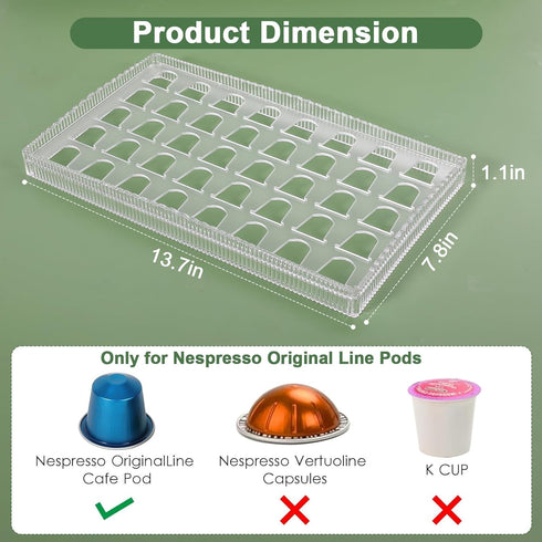 Coffee Pod Holder Drawer Nespresso Coffee Pods Storage Drawer Nespresso Coffee Capsules Drawer Organizer (clear)...