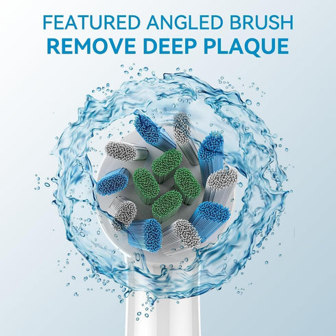 Electric Toothbrush Replacement Heads - Plaque Blast Pack of 8 - Superior Twisted Bristle Refills for Electric Toothbrushes - Family Oral Health E...