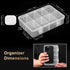 QUEFE 1 Pack 8 Grids Bead Organizers and Storage, Plastic Organizer Box with Removable Dividers for Candies Snacks Electronics Jewelry Small Parts...
