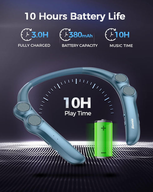 Neckband Bluetooth Speakers,Portable Bluetooth Speakers Wireless Wearable Speaker,10 Hrs Playtime,CVC 8.0 Noise Cancelling Personal Sport Speaker ...