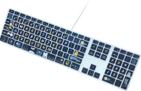 Silicone Keyboard Cover Skin for Apple iMac Keyboard with Numeric Keypad Wired USB MB110LL/B(Model: A1243), Cute Print, US Layout, Cat...