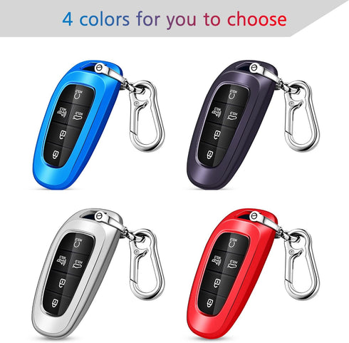 QBUC for Hyundai Key fob Cover,Soft TPU 360 Degree Car Key Case Protector with Keychain Compatible with 2022 2021 2020 Hyundai Sonata Santa fe Tuc...