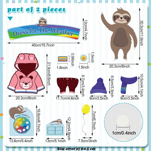 103 Pieces Weather Chart Bulletin Board Set for Classroom Dress Weather Chart for Preschool Decoration Seasonal Bulletin Board Cutout Set for 100t...