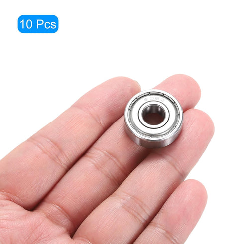 uxcell 10pcs 608ZZ Miniature Deep Groove Ball Bearings 8x22x7mm Double Shielded Bearings for Electric Motor, Home Appliances, Garden Machinery, P5...