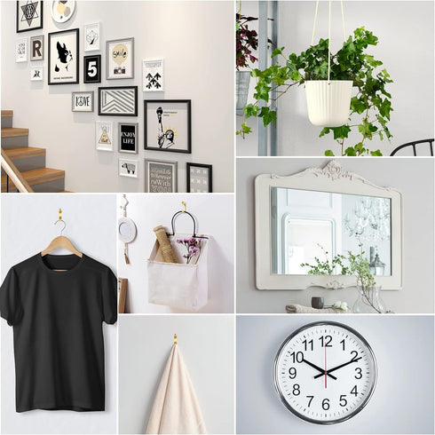 184 Pieces Picture Hanging Kit, 20lb, 30lb, and 50lb Picture Hangers, Metal Picture Hanging Hooks with Nails, on Drywall, Wooden Wall(Gold)...