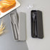 Large Reusable Utensils Set with Case, 2 Sets Portable Cutlery Set for Adults, Travel Fork Spoon Knife for Camping Work Picnic (Grey, Black)...