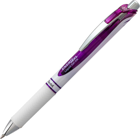 Pentel Energel Pearl Deluxe Rtx Retractable Liquid Gel Pen, 0.7Mm, Pink Ink/Violet Ink,...