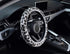ZHOL Leopard Print Steering Wheel Cover, Universal 15 Inch Elastic Plush Softy Steering Wheel Cover for Women Girls, Winter Warm, Anti-Slip, Gray...