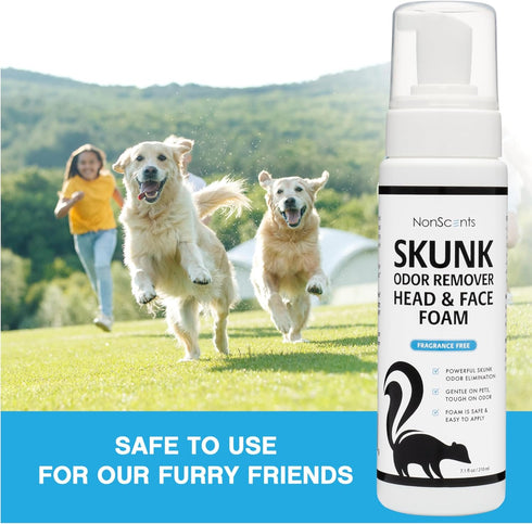 NonScents Skunk Odor Remover Head & Face Foam – Easily Eliminate Skunk Odor from Pets, Carpets, Clothing, Ready-to-Use for Dogs, Cats, Home, Carpe...