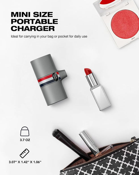 Mini Portable Charger for iPhone | 5000mAh 20W PD Fast Charging Battery Pack with Stand | Cute LED Display Small Power Bank for iPhone 14, 13, 12,...