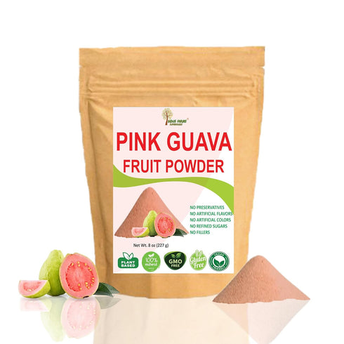 Indus Farms 100% Natural Pink Guava Fruit Powder, 8 oz, Pre-Workout & Post-Workout Supplement, Nutritious Flavoring for Baking, Juices, Cookies, D...