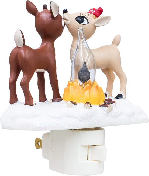 Rudolph The Red Nosed Reindeer Night Light with Flickering Flame, 5 1/4 Inch...