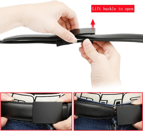 HIMI Men's Comfort Genuine Leather Ratchet Dress Belt with Automatic Click Buckle...