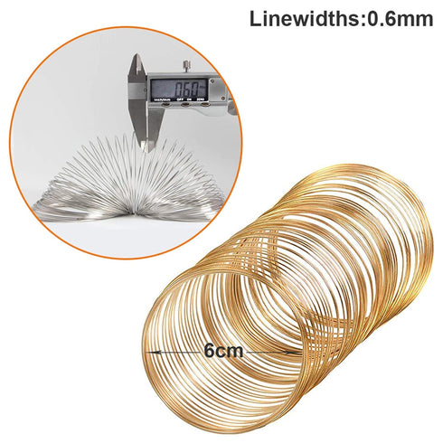 500 Loops Jewelry Wire Memory Beading Wire Steel Memory Wire Cuff Bangle Bracelet for Jewelry Making Supplies Art Creation Bracelet Necklace DIY C...