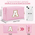 Personalized Initial Preppy Patch Makeup Bag, Small Travel Pink Cute Cosmetic Pouch Makeup Organizer Toiletry Zipper Pouch, Monogram Waterproof PU...