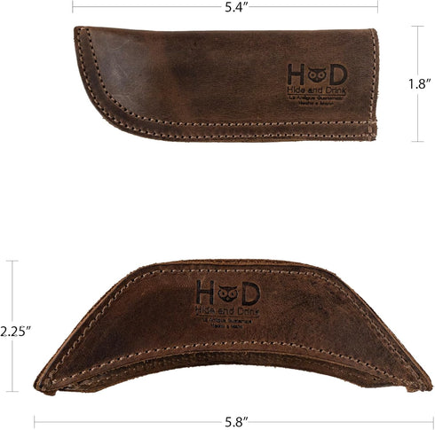 Hide & Drink, Rustic Leather Hot Handle Holders (Set of 2) Panhandle, Side Kick, Assist Grip for Cast Iron Skillets & Pans, Double Layered, Handma...