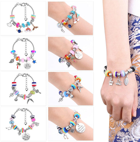 Bracelet Making Kit, 85PCs Charm Bracelets Kit with Beads, Jewelry Charms, Bracelets for DIY Craft, Jewelry Gift...