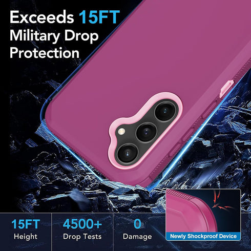 for Samsung Galaxy S24 Plus Case, with Built in Screen Protector Heavy Duty Drop Protection, Full Body Rugged Shockproof Protective Phone Cover fo...