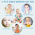 6 Pcs Baby Feeding Bibs Toddler Waterproof Bib Set with Crumb Catcher Pocket Infant Adjustable Baby Teething Bib Babies Food Bibs Keepsake Gift fo...