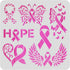 BENECREAT Ribbon Pattern Plastic Painting Stencils Templates, 12x12 inch Ribbons Wings Butterflies Heart Breast Cancer Prevention Theme Stencils f...