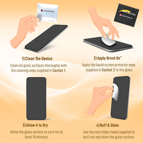 BRUSH ON Liquid Glass Screen Protector With $250 Coverage | Wipe On Scratch and Shatter Resistant Nano Protection for All Phones Tablets and Smart...