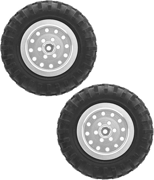 55mm/2.2in 1/10 Scale Rubber Tires & Wheel Rims AntiSkid Fit for D12 Model Parts (Silver S)...