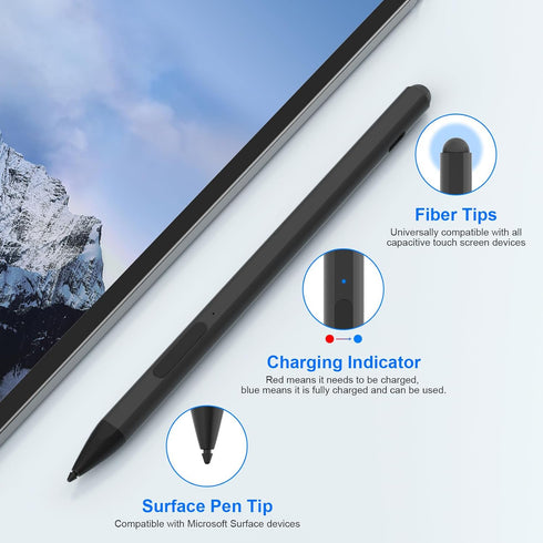 Surface Pro 7/8/9/6/10/11/Go Pen Stylus for Microsoft – Surface Pen Compatible with Surface Pro/Book/Laptop/Go/Studio, with Palm Rejection and Rec...