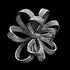 Vintage Silver Tone Micro Pave Crystal Floral Shaped Ribbon Brooch Wedding Pin Jewelry...