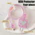 DIY Cable Protector Compatible for Apple iPhone Charger with Mirror,Cute Glitter Bling Love Heart Design,Data Line USB Case Wire Cable Saver Phone...