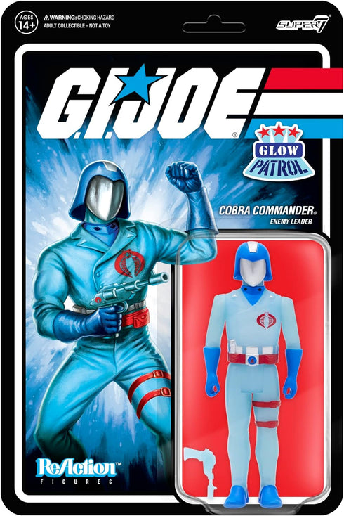 Super7 G.I. Joe Cobra Commander (Glow Patrol) - 3.75" G.I. Joe Action Figure with Accessory Classic Cartoon Collectibles and Retro Toys...