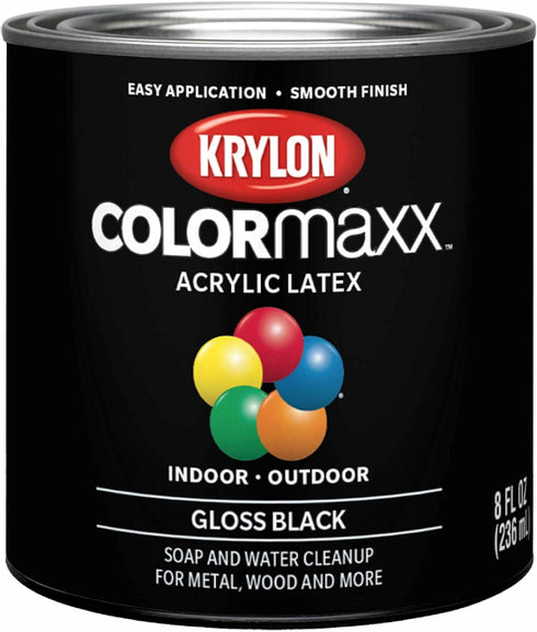 1/2 pt Krylon K05605007 Black COLORmaxx Paint & Primer, Gloss...