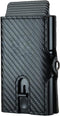 Carbon Flick Wallets for Men | Minimalist Slim Pop Up Wallet| RFID Blocking Metal Credit Card Holder | Slim Front Pocket Wallet, with Coin Pocket ...