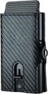 Carbon Flick Wallets for Men | Minimalist Slim Pop Up Wallet| RFID Blocking Metal Credit Card Holder | Slim Front Pocket Wallet, with Coin Pocket ...