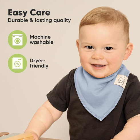10-Pack Organic Baby Bandana Bibs - Organic Cotton Bandana Bibs for Boys, Girls - Super Absorbent Bandana Drool Bibs - Teething Bibs - Baby Bibs f...