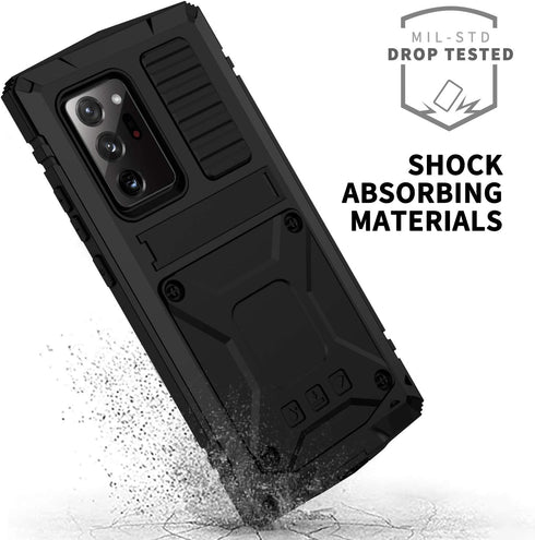 for Samsung Galaxy Note 20 Ultra Case, Aluminum Metal Gorilla Glass Waterproof Shockproof Military Heavy Duty Sturdy Protector Cover Hard Case for...