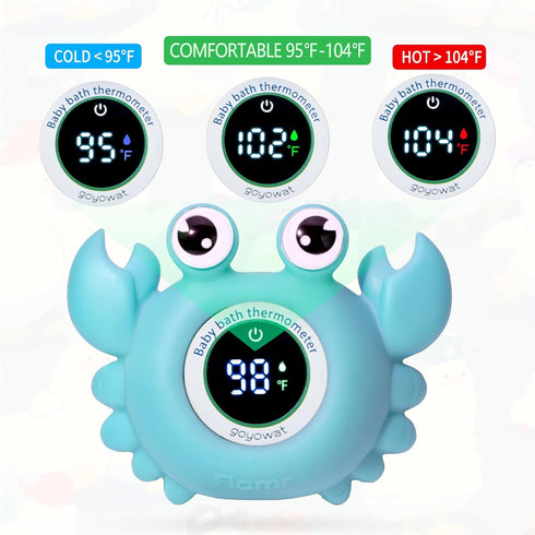 Baby Bath Thermometer,Newborn Swimming Safety Toy Thermometer,Bathtub Water Thermometer,Large Eyed Crab Toy Floating Water Temperature Gauge Baby ...